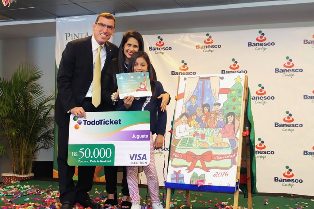 Esthephanny Correa ganó el Concurso Pinta la Navidad con Banesco