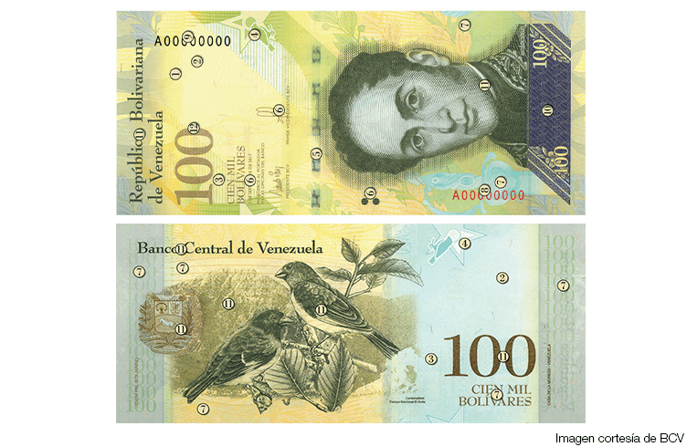 Conoce las características del nuevo billete de Bs. 100.000