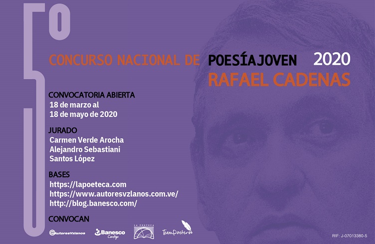 Concurso de Poesía Joven Rafael Cadenas está abierto en su quinta edición 