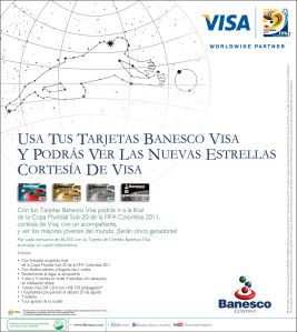 Promoción de las Tarjetas Banesco Visa llevará a 5 ganadores al Mundial FIFA Sub20