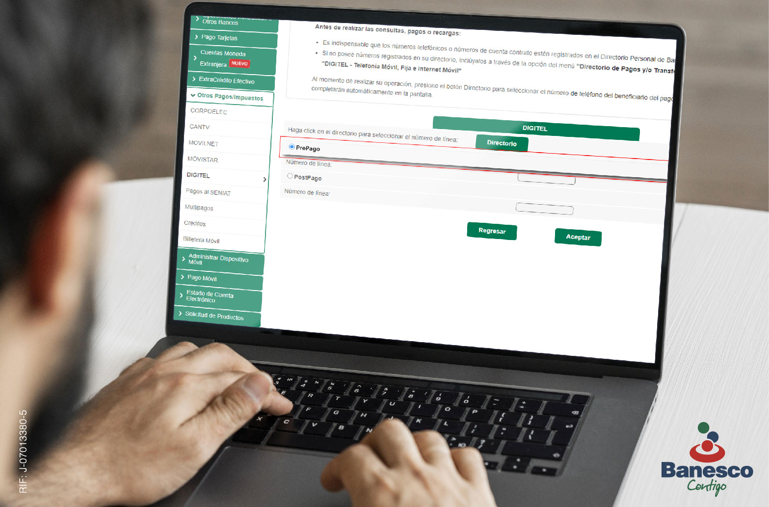 Banesco habilita la recarga en línea de los servicios prepagos de Digitel 