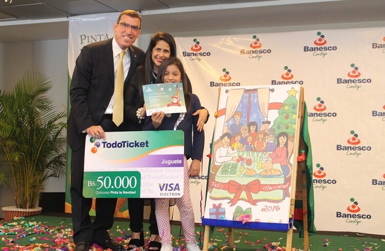 Esthephanny Correa ganó el Concurso Pinta la Navidad con Banesco