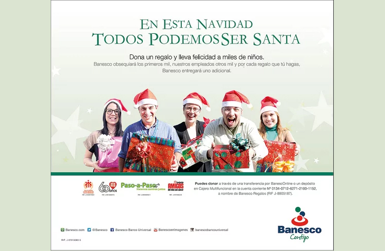 Más de 4.900 juguetes reunieron el público y Banesco  en campaña solidaria "Todos podemos ser Santa"