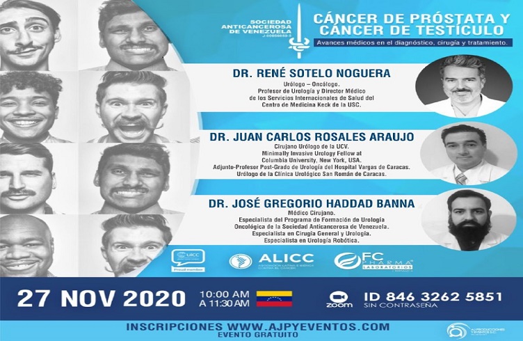 Webinar : "Cáncer de próstata y Cáncer de testículo: avances médicos en el diagnóstico, cirugía y tratamiento"