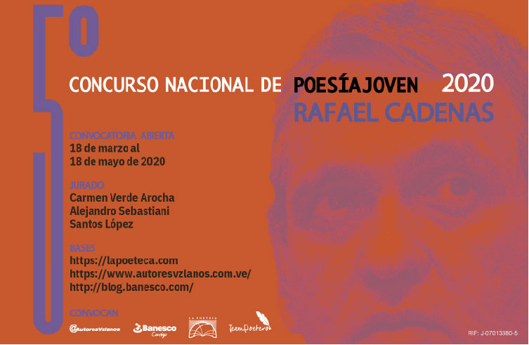 Conoce las bases del 5to Concurso Nacional de Poesía Joven Rafael Cadenas 2020