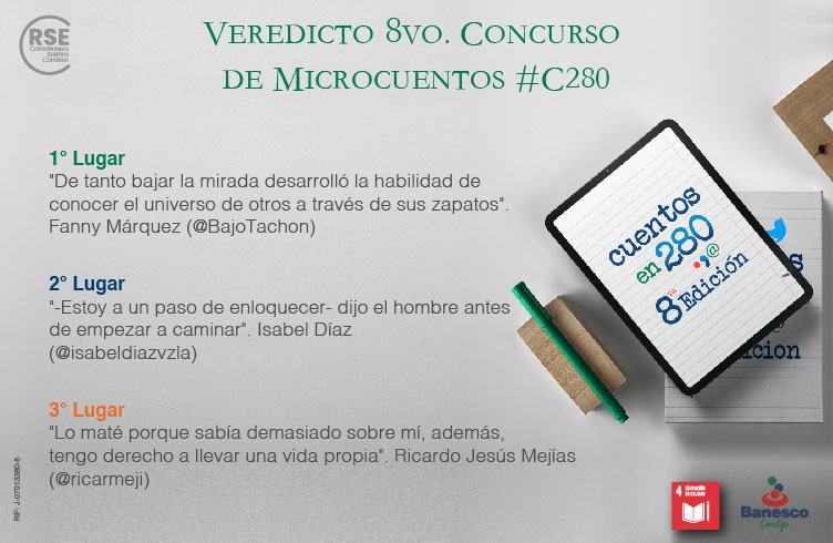 Banesco anuncia los ganadores del 8vo. concurso de microcuentos #C280