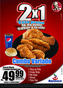 KFC y Banesco ofrecen promoción 2x1 en el Combo Variado