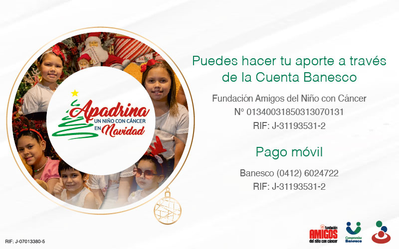 Banesco se une a la campaña de la Fundación Amigos del Niño con Cáncer